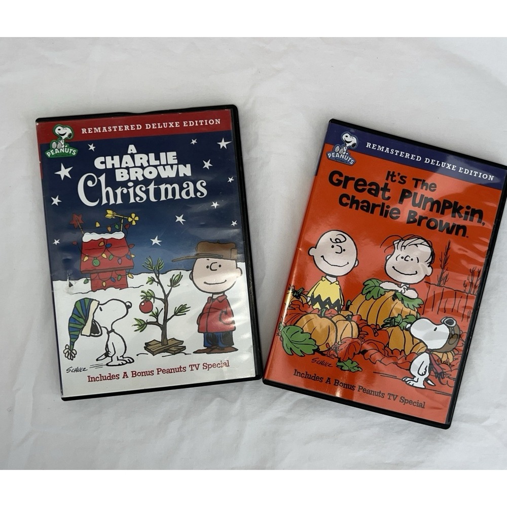 PEANUTS CHARLIE BROWN DVD Movie LOT 2 GREAT PUMPKIN & CHRISTMAS EUC Halloween